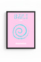 Natural Wood Framed Pastel Abstract Painting - Tropical Spiral Pattern |   Huhu2207 - 2