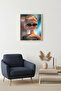 Natural Wood Framed Retro Pop Art Painting - Vintage Patterned |   Huhu2636