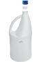 Empty 4 Liter Plastic Bleach Bottle with Handle and Cap (White, 4L, Set of 2 Pieces) - 5