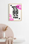 Natural Wood Framed Retro Pop Art Painting - Lucky Playing Card |   Huhu2545 - Single Table Natural Wood Frame