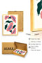 Natural Wood Framed Retro Floral Painting - Pink Green Floral Pattern |   Huhu2688 - Single Table Natural Wood Frame - 3
