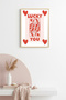 Natural Wood Framed Retro Painting - Lucky Card Game Themed |   Huhu2414 - Single Table Natural Wood Frame