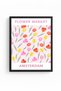 Natural Wood Framed Pastel Spring Floral Tulip Painting - Vintage Pattern |   Huhu2610 - 2