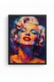 Black Wood Framed Abstract Portrait Painting - Vibrant Colors |   Huhu1851 - Single Table Black Frame - 2
