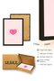 Black Wooden Framed Retro Heart Painting - Pink Embrace Themed |   Huhu2824 - Single Table Black Frame - 3