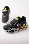 Colorful Block Sole Children's Sneaker Sports Shoes with Velcro and Laces