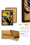 Black Wooden Framed Pop Art Patterned Painting - Noir Style |   Yellow-Black |   Huhu1747 - Single Table Black Frame - 3