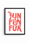 Black Wooden Framed Retro Painting - Graphic Lettering Figure Patterned |   Huhu2838 - Single Table Black Frame - 2