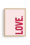Natural Wood Framed Retro Painting - Love Pop Art |   Huhu2659 - Single Table Natural Wood Frame - 2