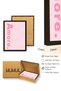 Black Wooden Framed Retro Painting - Amore Paw Prints Pastel Tones |   Huhu2674 - Single Table Black Frame - 3