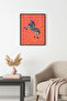 Black Wooden Framed Retro Zebra Painting - Vividly Patterned Animal Figure |   Huhu2692 - Single Table Black Frame