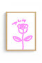 Natural Wood Framed Retro Pink Rose Painting - Seize the Day Minimalist |   Huhu2797 - Single Table Natural Wood Frame - 2