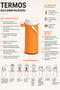 1.8 Lt Glass Inner Chamber Thermos - Portable Seaside Picnic Tea Water Thermos with Handle Orange - 4