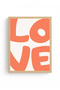 Natural Wood Framed Retro Love Painting - Orange Tones |   Huhu2449 - Single Table Natural Wood Frame - 2
