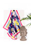 60X60 cm Premium Satin Patterned Stitched Scarf - 2