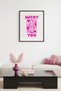 Black Wood Framed Retro Pop Art Painting - Lucky You Heart Design |   Huhu2528 - Single Table Black Frame