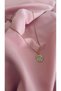 Women's Blue Color Gold Color Stainless Steel Medallion Necklace with Enamel Detailed Flower Figures - 4