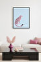 Retro Leopard Painting with Black Wooden Frame - Pink Dotted Animal Figure |   Huhu2760 - Single Table Black Frame