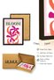 Black Wood Framed Retro Floral Art Print - Vibrant Pink and Orange Tones |   Huhu2687 - Single Table Black Frame - 3