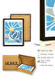 Black Wood Framed Retro Abstract Botanical Painting - Blue Tones |   Huhu2717 - Single Table Black Frame - 3