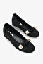 Hilvia Women's Ballerinas with Accessories - Black Suede - 2