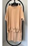 Women's Plus Size Short Sleeve Lace Detailed Asymmetrical Cut Sweatpants Set 4380-26 - 4