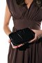 605 Black Satin Women's Evening Dress Bag