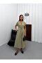 Premium 100% Linen Bat Sleeve Shirt Dress - 5