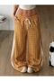 Yellow Plaid Detail Double Striped Y2K Style Trousers Tracksuit - 3