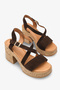 Chena Women's Genuine Leather Heeled Sandals - Brown Suede - 2