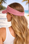 Women's Pink Knitwear Visor Hat Adjustable Elastic Summer Sunscreen - 7