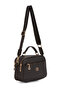 Women's Black Shoulder and Hand Bag with Three Compartments and Black Wallet - 3