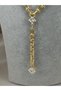 Gold Chain Necklace with Zircon Stone and Dangling Pendant, Stylish Trendy Necklace - 2