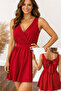 Women's Double Breasted Collar Mini Dress with Bow Detail on the Back