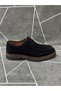 Black Genuine Suede Leather Lace-Up Eva Sole Shoes - 4