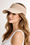 Women's Cream Knitwear Visor Hat Adjustable Elastic Summer Sunscreen - 2