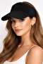 Women's Black Knitwear Visor Hat Adjustable Elastic Summer Sunscreen - 2