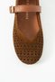 Yenix Women's Strappy Elastic Genuine Leather Ballerinas Tan Suede - 4