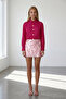Women's fuchsia heart buttoned oversize poplin shirt alc-x13935 - 3