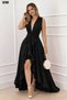 New Season Women's Strappy Double-Breasted Collar Long Crepe Dress with Flounce Detail