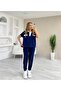 Modal Textured Polo Collar Stripe Detailed Tracksuit Set - 3