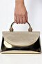Gisella Gold Patent Leather Patterned Women's Evening Dress Bag - 2