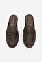 Women's Genuine Leather Closed-Front Stitched Drawstring Moccasin Loafer Daily Slippers Calista Brown - 7