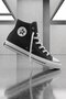 Unisex Black Canvas High-Top High-Top Fabric Sneaker Shoes - 5