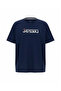 Men's Large Size Navy Blue Crew Neck Short Sleeve Original T-Shirt 3Xl-4Xl-5Xl-6Xl - 4