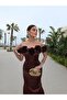 Eh Collection Rose Appliqued Satin Evening Dress - 7