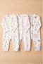 Cute Rabbit, Bear and Carrot Patterned 3-Piece Ribbed Baby Romper Set - Soft Cotton - 3