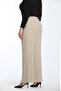 Front Button and Pleated Detail Palazzo Plus Size Women's Trousers - 6