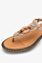 Paloma Women's Genuine Leather Tassel Sandals - Beige Suede - 4