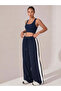 Women's Baggy Relaxed Fit White Striped Loose Sweatpants